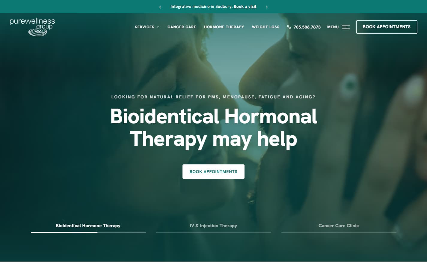High Performance Clinic Website for Pure Wellness Group, Sudbury